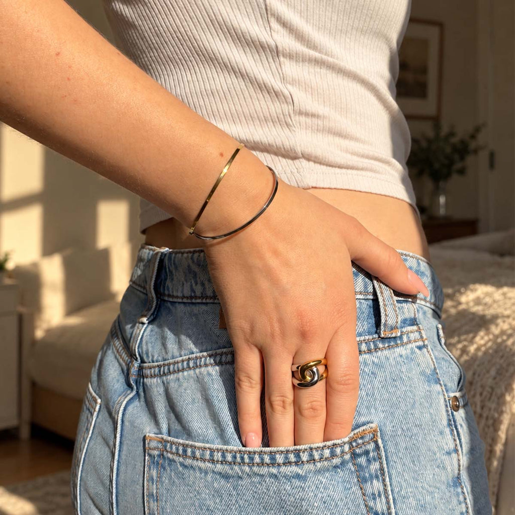 Bracciale rigido sottile Fleur