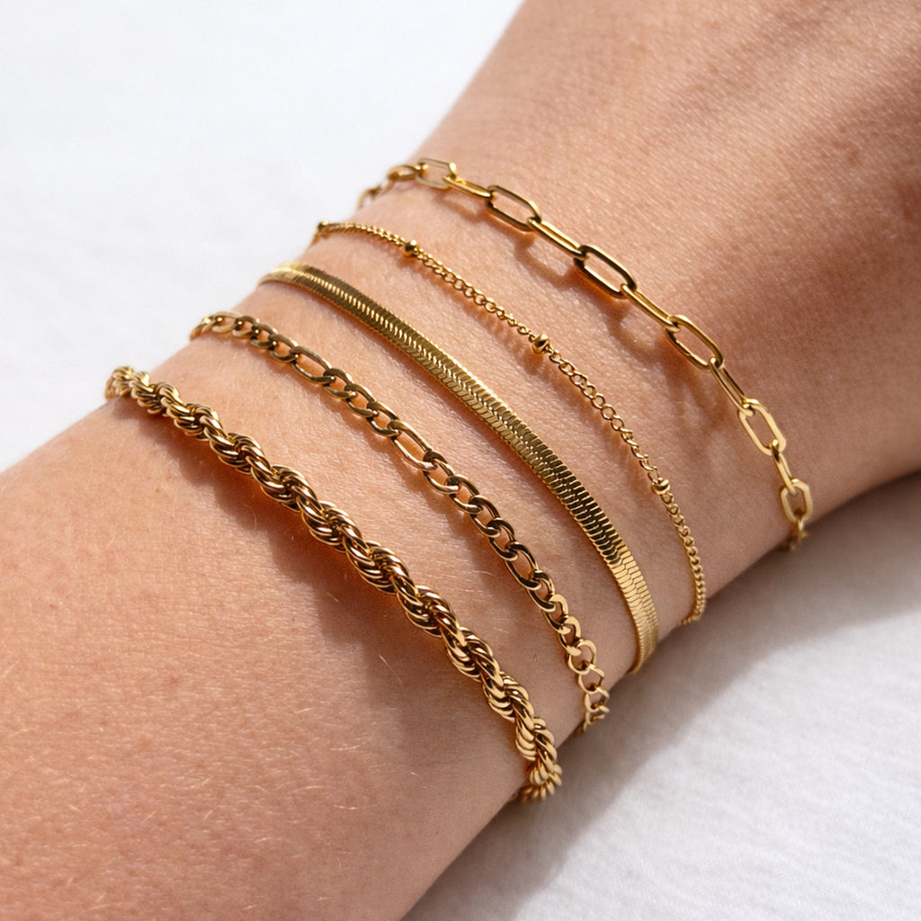 Gouden Armbanden Set - Essentieel