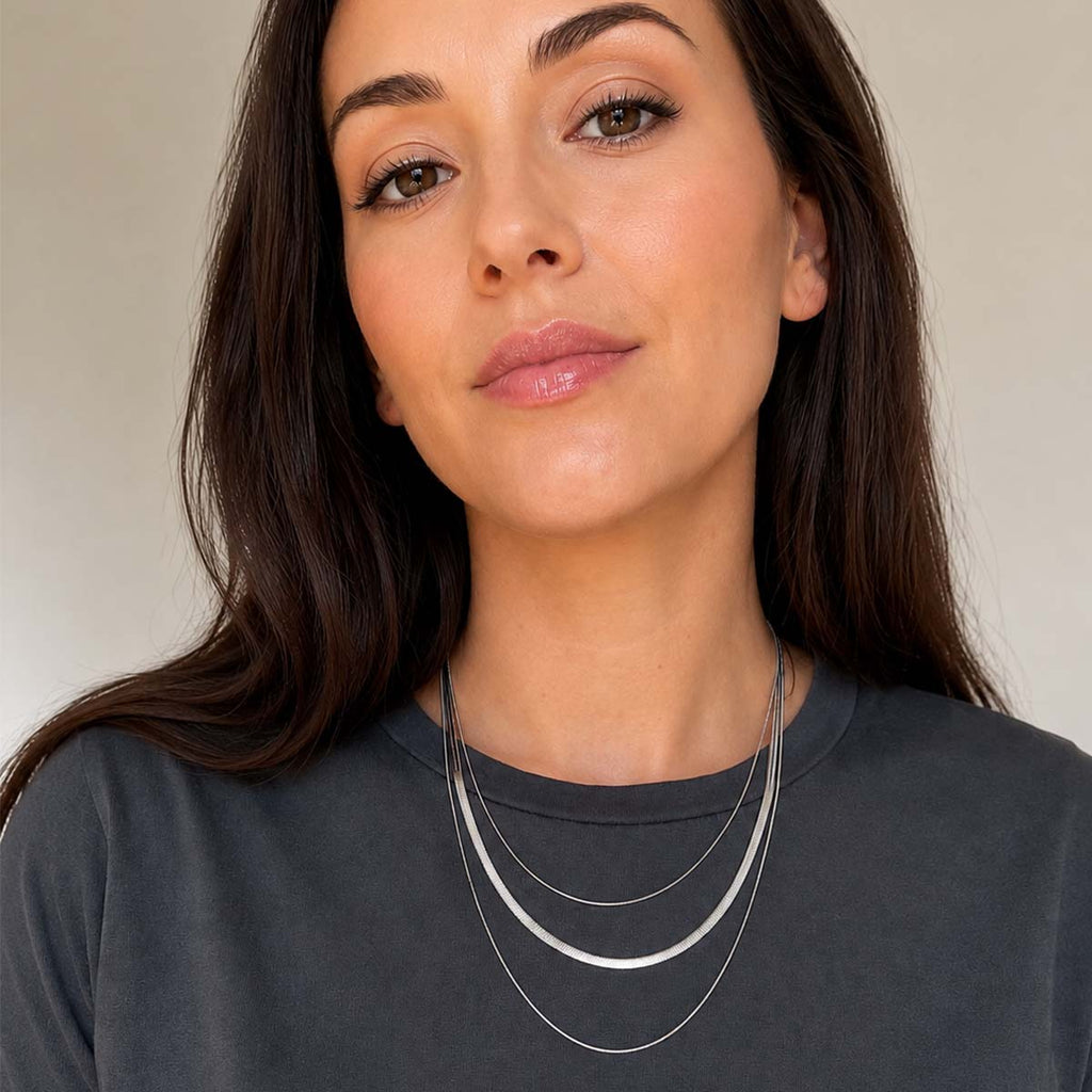 Hanne Triple Layer Snake Chain Necklace