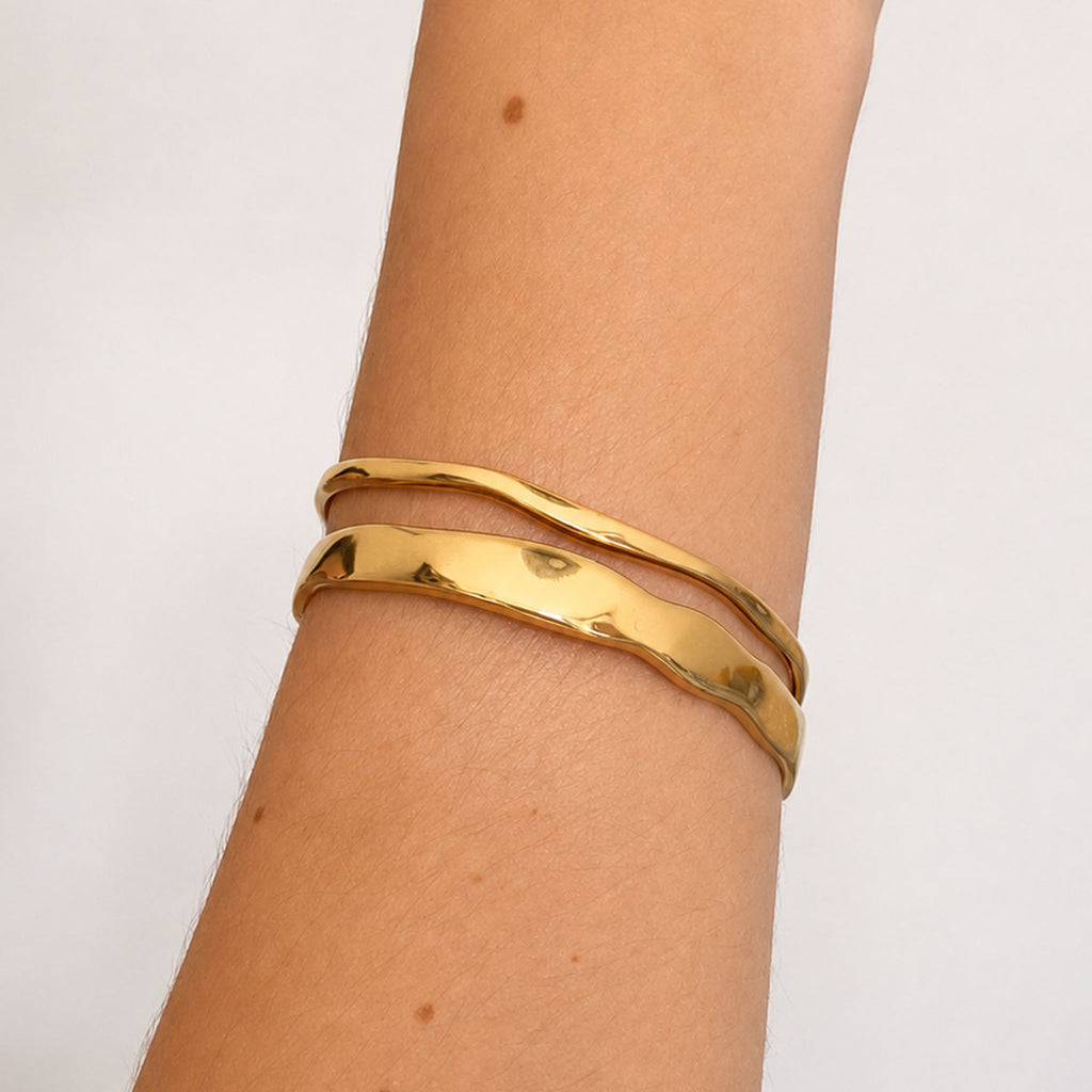 Ivy Twin Wave Cuff Bracelet