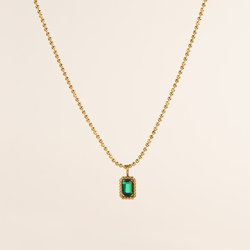Collana con catena a palline Petra Emerald