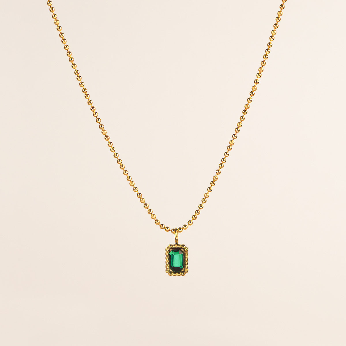 Collana con catena a palline Petra Emerald
