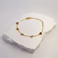 Amora Heart Chain Bracelet gold stainless steel with enamel hearts — Tamola Jewellery