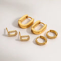 Elia Mini Hoop Earring Set gold stainless steel three pairs — Tamola Jewellery