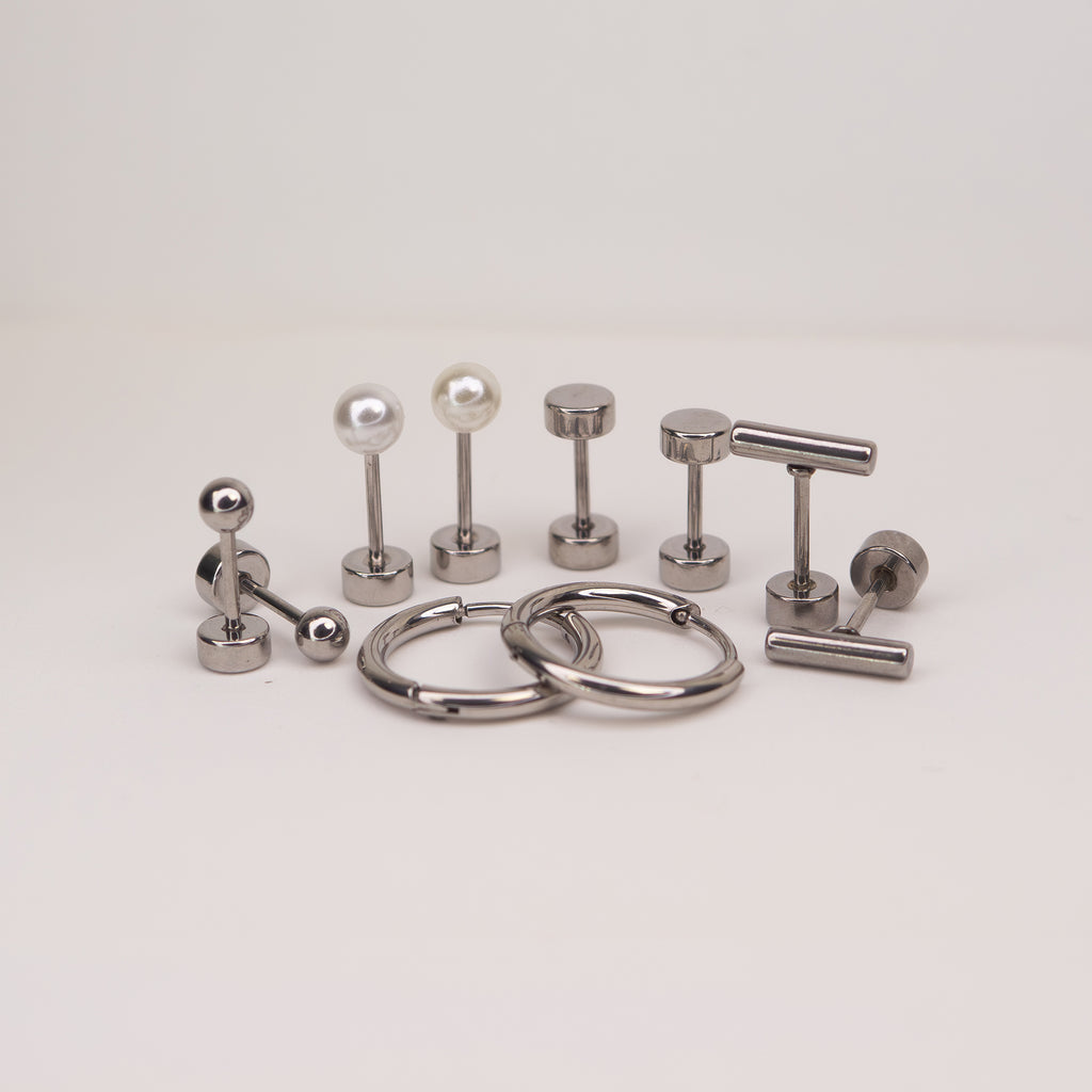 Essence Piercing Stack silver full set — Tamola Jewellery