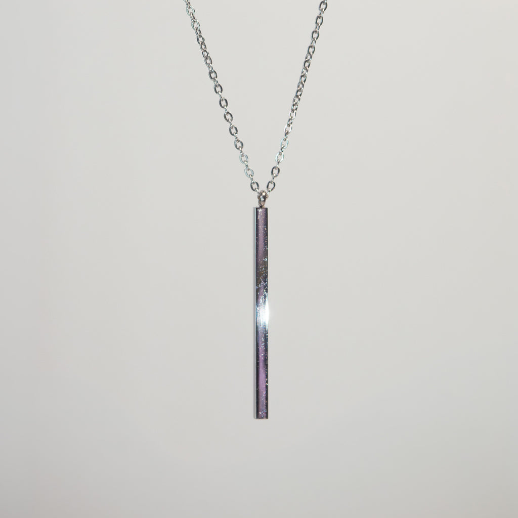 Mara Bar Pendant Necklace silver stainless steel — Tamola Jewellery