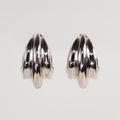 Vera Chunky Hoop Earrings silver flat lay — Tamola Jewellery